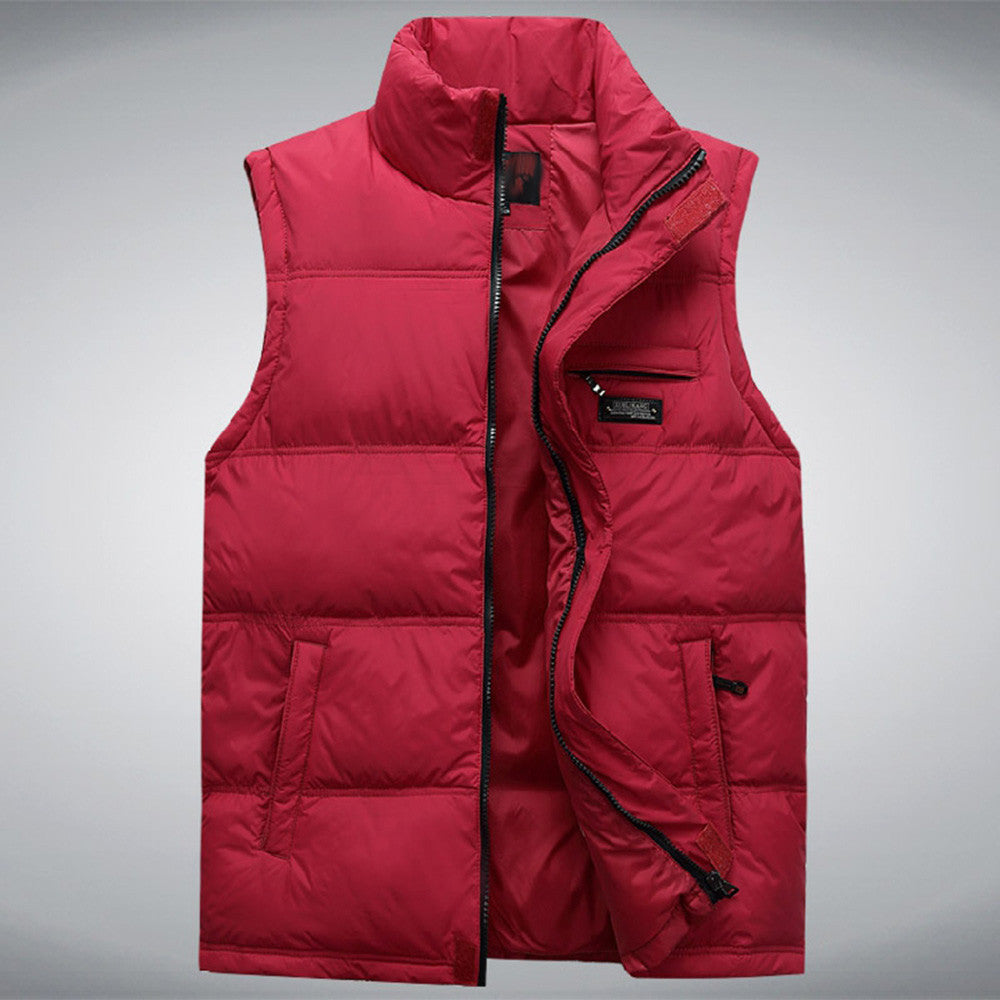 Online discount shop Australia - Middle-aged men's fall and down vest male middle-aged father loaded thick warm waistcoat vest male vest big yards