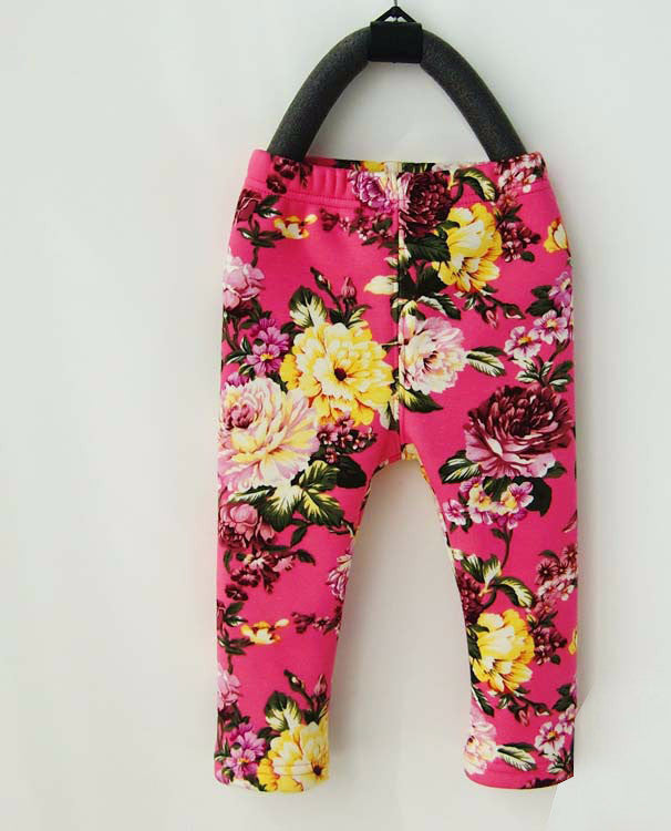 Online discount shop Australia - 0-2 Years Baby Girls Leggings Floral Print Casual Thick Pants for Kids clothing Cotton Warm Children's Trousers