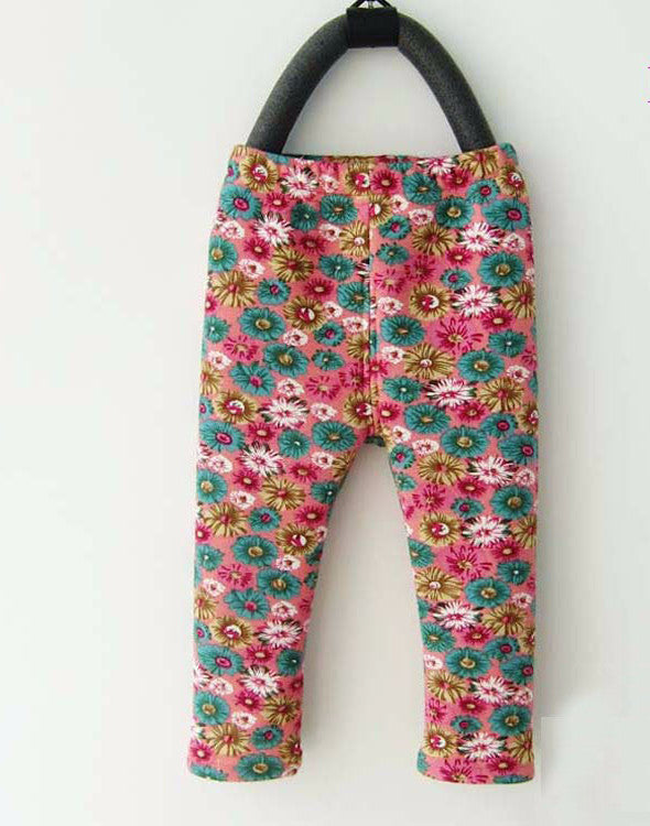 Online discount shop Australia - 0-2 Years Baby Girls Leggings Floral Print Casual Thick Pants for Kids clothing Cotton Warm Children's Trousers