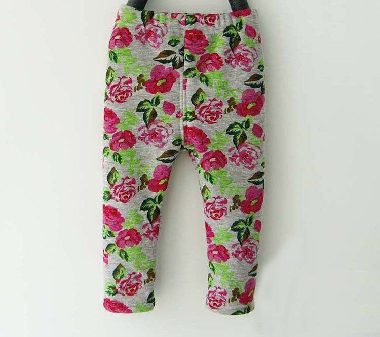 Online discount shop Australia - 0-2 Years Baby Girls Leggings Floral Print Casual Thick Pants for Kids clothing Cotton Warm Children's Trousers