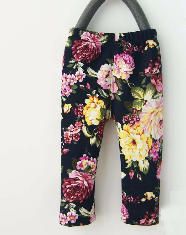 Online discount shop Australia - 0-2 Years Baby Girls Leggings Floral Print Casual Thick Pants for Kids clothing Cotton Warm Children's Trousers