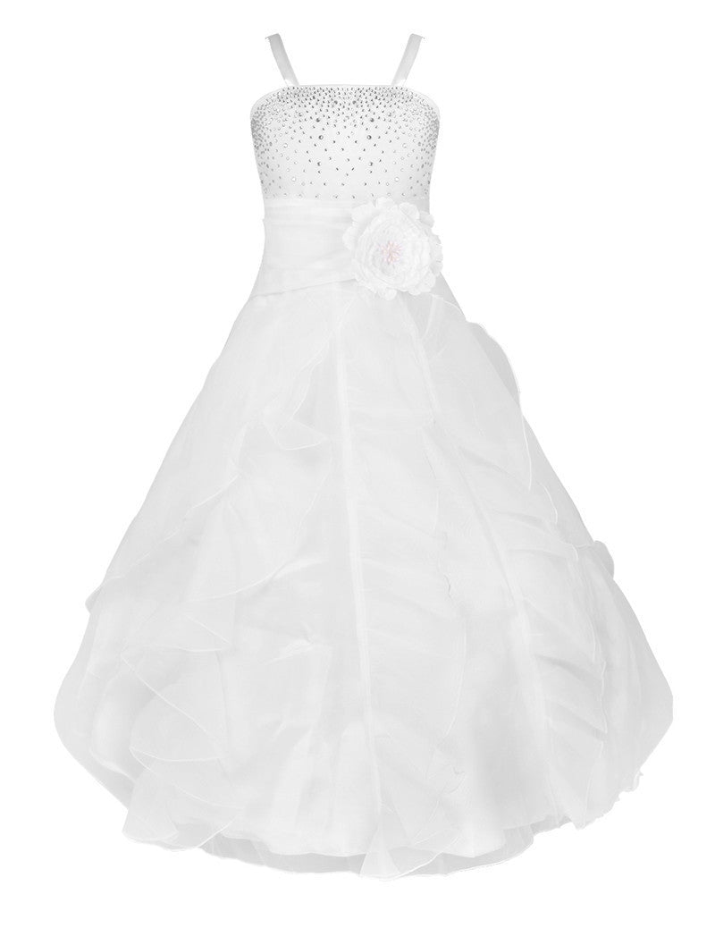 Online discount shop Australia - Kids Girls Embroidered Flower Bow Formal Party Ball Gown Prom Princess Bridesmaid Wedding Children Tutu Dress Size 2-14Y