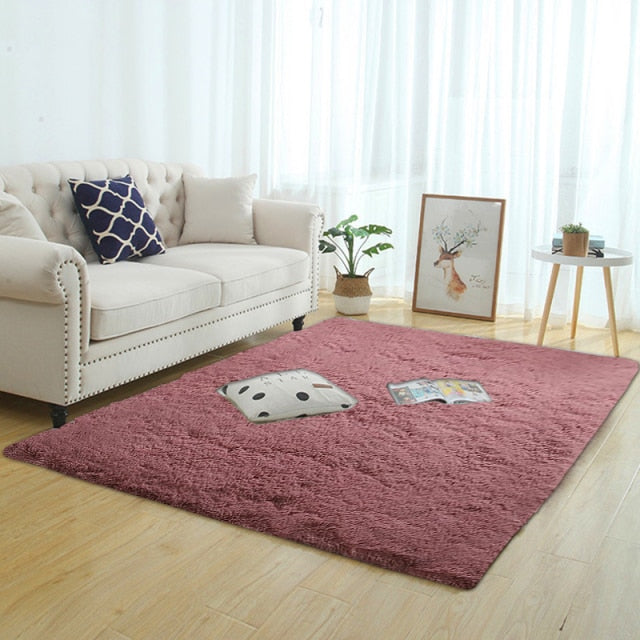 Silky Fluffy Carpet Modern Home Decor Long Plush Shaggy Rug Children&#39;s Play Mats Sofa Living Bedroom Bedside Mat Balcony Carpets