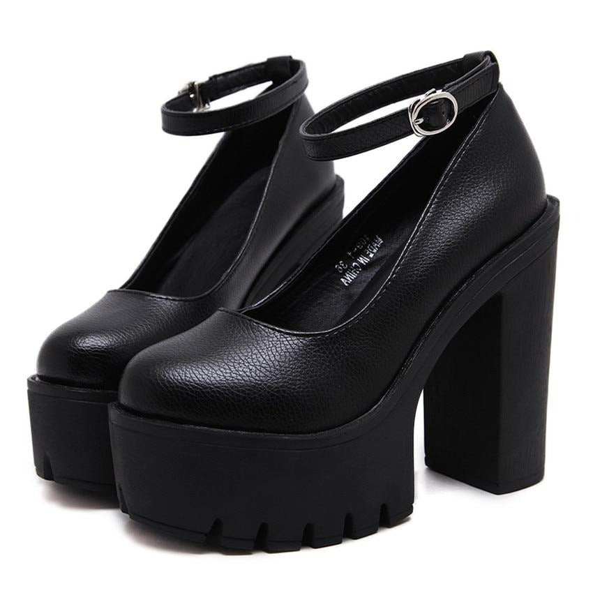 Casual high-heeled shoes sexy thick heels platform pumps