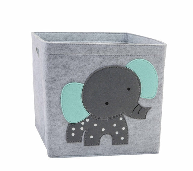 Creative Cartoon Animal Storage Box Felt Fabric Cube Nursery Shelf Home Closet Folding Storage Basket For Kids Toys Organizer