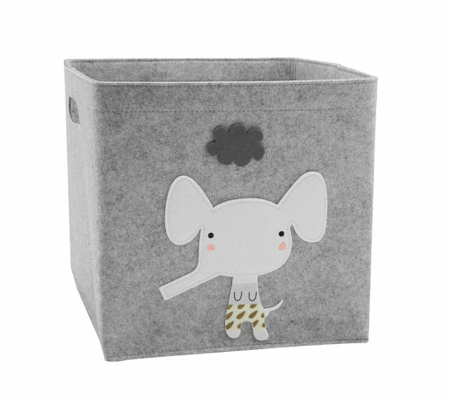 Creative Cartoon Animal Storage Box Felt Fabric Cube Nursery Shelf Home Closet Folding Storage Basket For Kids Toys Organizer