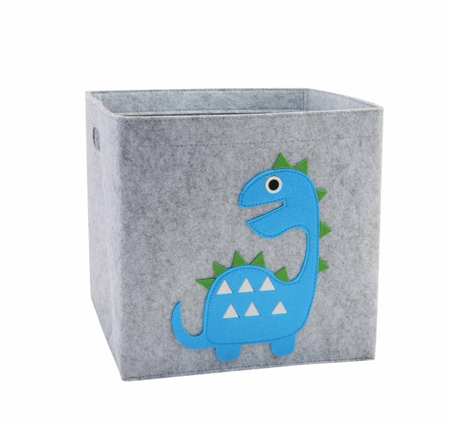 Creative Cartoon Animal Storage Box Felt Fabric Cube Nursery Shelf Home Closet Folding Storage Basket For Kids Toys Organizer