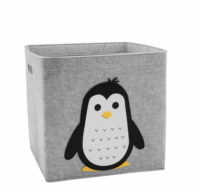Creative Cartoon Animal Storage Box Felt Fabric Cube Nursery Shelf Home Closet Folding Storage Basket For Kids Toys Organizer