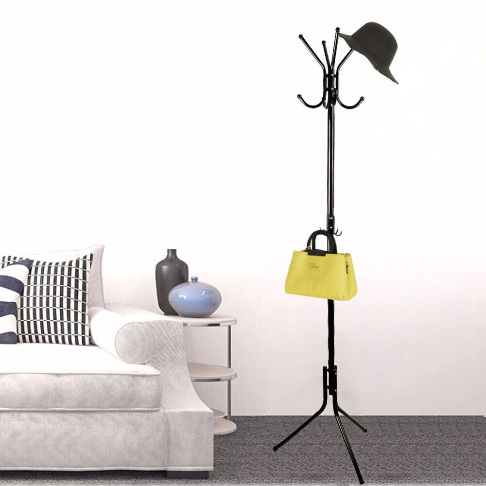 12 Hook clothes rack Metal Floor hat display stand Coat Rail Garment Rack Storage Cloth Stand hangers furniture 172*52 CM