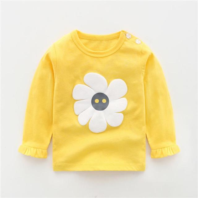 Baby Children's Clothing Cotton Long-sleeved T-shirt Korean Version Cute Tops Tee Underwear Soft Casual Bottoming Shirt