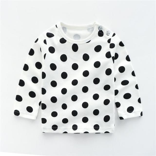 Baby Children's Clothing Cotton Long-sleeved T-shirt Korean Version Cute Tops Tee Underwear Soft Casual Bottoming Shirt