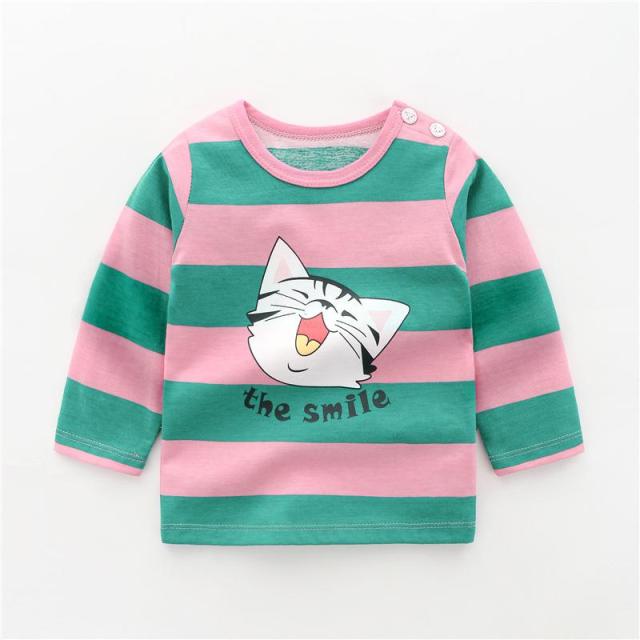 Baby Children's Clothing Cotton Long-sleeved T-shirt Korean Version Cute Tops Tee Underwear Soft Casual Bottoming Shirt
