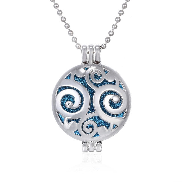 Aromatherapy Diffuser Necklace Vintage Flower Butterfly Open Locket Aroma Pendant Perfume Essential Oil Diffuser Necklace