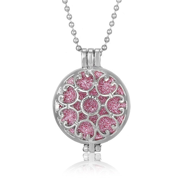 Aromatherapy Diffuser Necklace Vintage Flower Butterfly Open Locket Aroma Pendant Perfume Essential Oil Diffuser Necklace