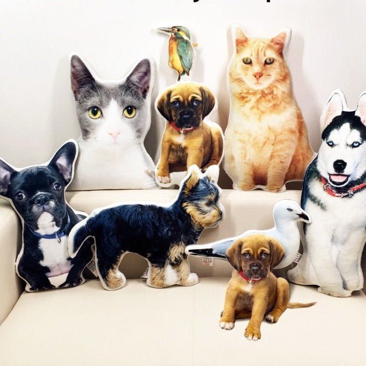 Photo Customization DIY dog Cushion Pet Plush Toys Dolls Stuffed Animal Cat Pillow Sofa Car Decorative Christmas present Gift