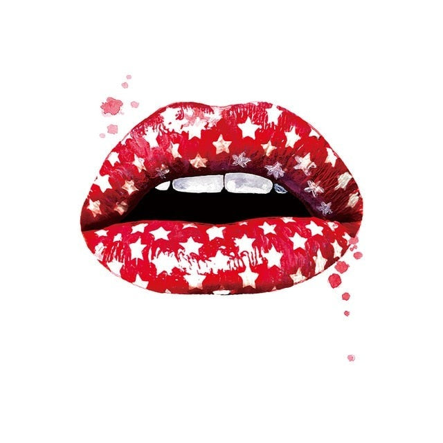 Leopard Print Lips Patches For Clothes Heat Transfer Thermal Stickers DIY Washable T-Shirts Iron On Transfer  Girls Lips Patches