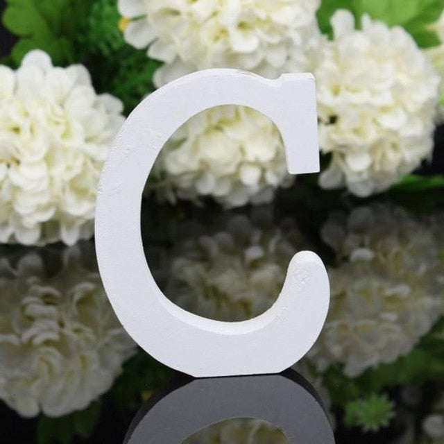 Freestanding Wood Wooden Letters White Alphabet Wedding Birthday Party Home Decorations Personalised Name Design