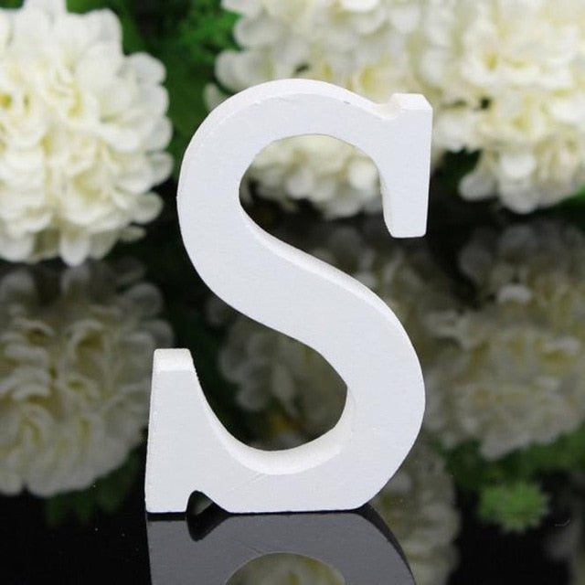 Freestanding Wood Wooden Letters White Alphabet Wedding Birthday Party Home Decorations Personalised Name Design