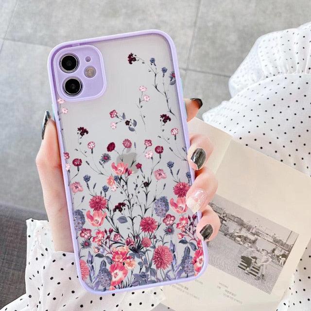 Hand Painted Phone Case iphone Flower Cover Hard Shockproof
