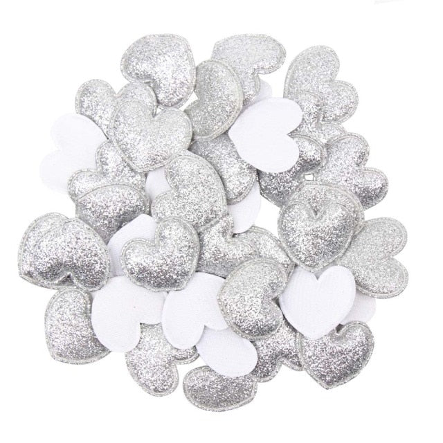 100pcs Glitter Patches Shiny Solid Crown Heart Star Rabbit Accessory For Apparel Sewing Materials Garment Decoration
