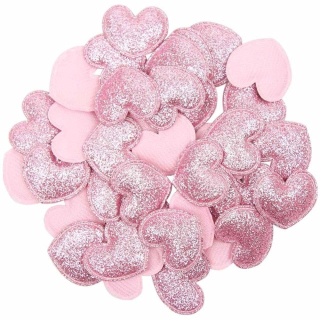 100pcs Glitter Patches Shiny Solid Crown Heart Star Rabbit Accessory For Apparel Sewing Materials Garment Decoration