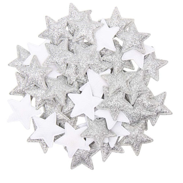 100pcs Glitter Patches Shiny Solid Crown Heart Star Rabbit Accessory For Apparel Sewing Materials Garment Decoration