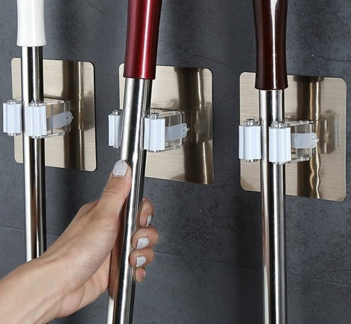 Adhesive Multi-Purpose Hooks Wall Mounted Mop Organizer Holder Broom Hanger Hook Kitchen bathroom Strong Hooks