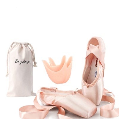 Black Satin Ballet Pointe Shoes Ladies Professional Ballet Shoes Girls Women Ballerina Shoes With Ribbons