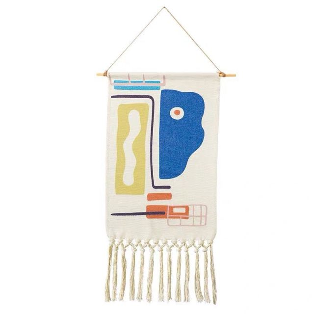 Home Boho Decor Macrame  Cotton Tassel Handmade Woven Wall Hanging Tapestry geometric canvas wall Art background cloth tapestry