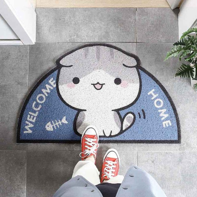 Cartoon Sand Scraping Dust Door Entrance Mat Hallway Kitchen Bath Non-slip Rug Dust Removal Carpet Wire Loop Footpad Doormat