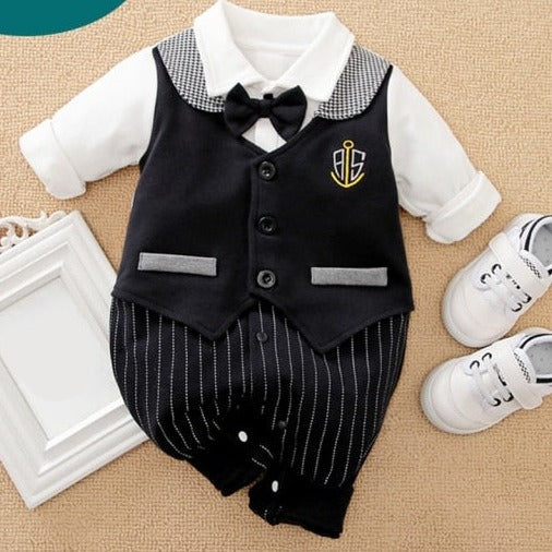 Baby Boy Romper Kids Summer Spring 0-24M Age Infant Gentleman Toddler Newborn Outfits Baby Girls Clothes