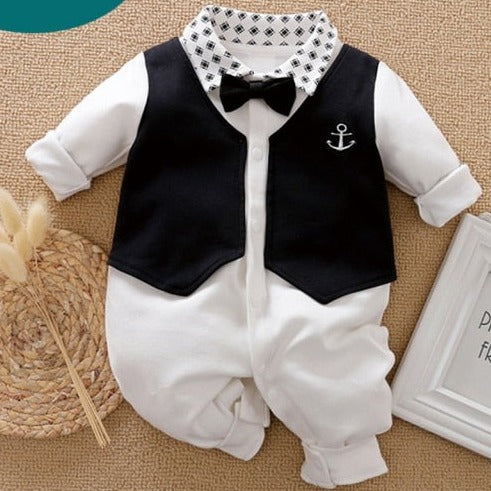 Baby Boy Romper Kids Summer Spring 0-24M Age Infant Gentleman Toddler Newborn Outfits Baby Girls Clothes
