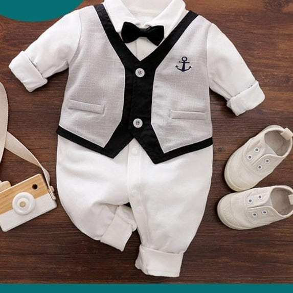 Baby Boy Romper Kids Summer Spring 0-24M Age Infant Gentleman Toddler Newborn Outfits Baby Girls Clothes
