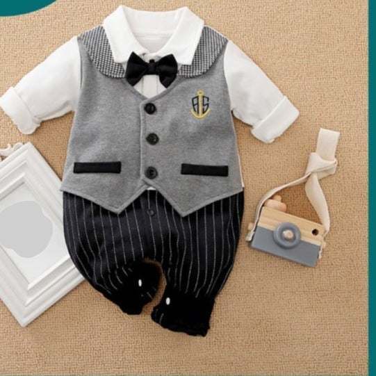 Baby Boy Romper Kids Summer Spring 0-24M Age Infant Gentleman Toddler Newborn Outfits Baby Girls Clothes
