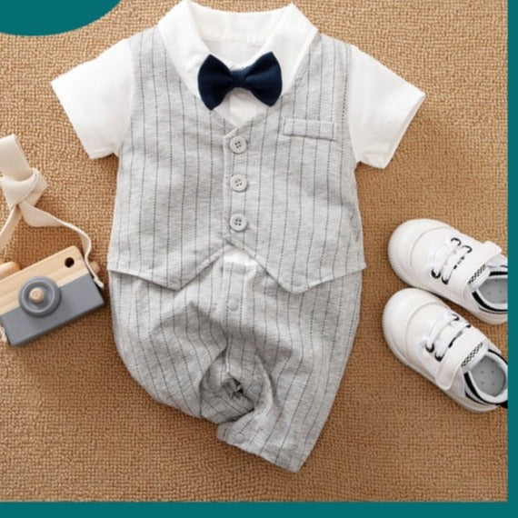 Baby Boy Romper Kids Summer Spring 0-24M Age Infant Gentleman Toddler Newborn Outfits Baby Girls Clothes