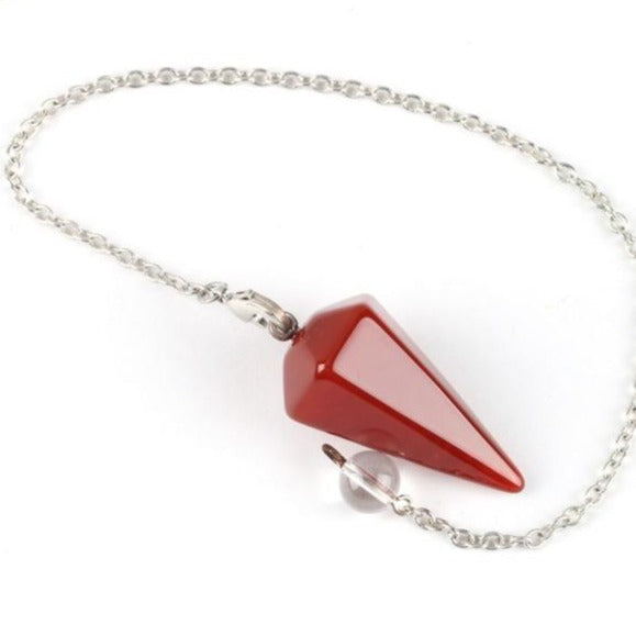 Healing Pendulum for Divination Pink Quartz Pendulums Biolocation Natural Gem Stone Chain Men Reiki Crystal Pendant