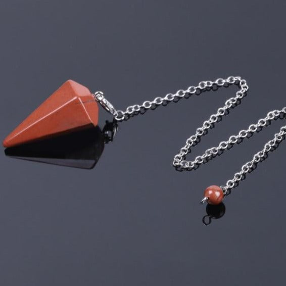 Healing Pendulum for Divination Pink Quartz Pendulums Biolocation Natural Gem Stone Chain Men Reiki Crystal Pendant