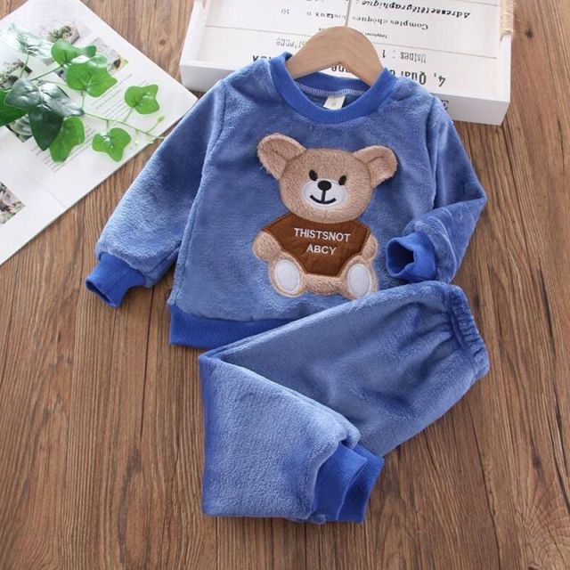 Clothing Set Fleece Children Hooded Outerwear Tops Pants 3PCS Outfits Kids Toddler Warm Costume Suit