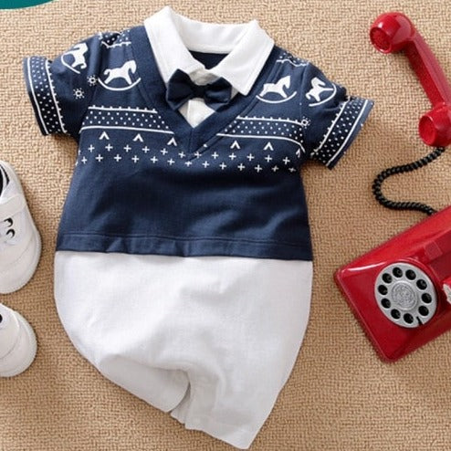 Baby Boy Romper Kids Summer Spring 0-24M Age Infant Gentleman Toddler Newborn Outfits Baby Girls Clothes