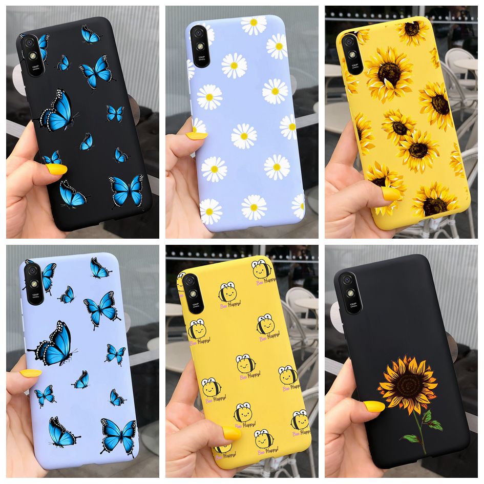 For Xiaomi Redmi Note 9 7 8 Pro 6 5 Plus 5A 6A Case Soft TPU Flower Cartoon Cute Cover on Redmi Note8 8A Note 6 7A 9A 9 Pro Case