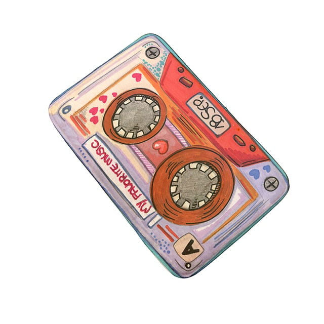 Retro Cassette Music Tape Floor Mat Multiple Choice Funny Entrance Door Mat Living Room Kitchen Non-Slip Carpet Bathroom Doormat