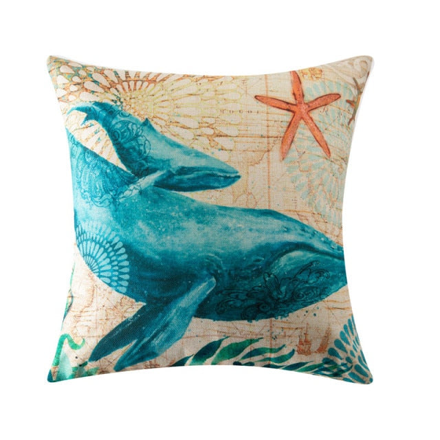 Cushion Covers Pillows Bed Cotton Line Flower Bird Printed Throw Pillow Cases Home Decor Sofa Chair Seat