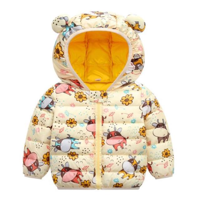 Cute Baby Girls Jacket Kids Boys Light Down Coats With Ear Hoodie Spring Girl Clothes Infant Children's Clothing For Boys Coat