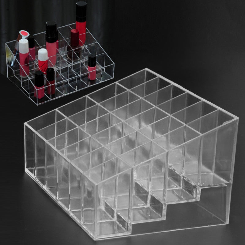 24 Lipstick Storage Box Makeup Organizer for Cosmetics Display Stand Clear Acrylic Makeup Case Elegant Sundry Storage Organizer