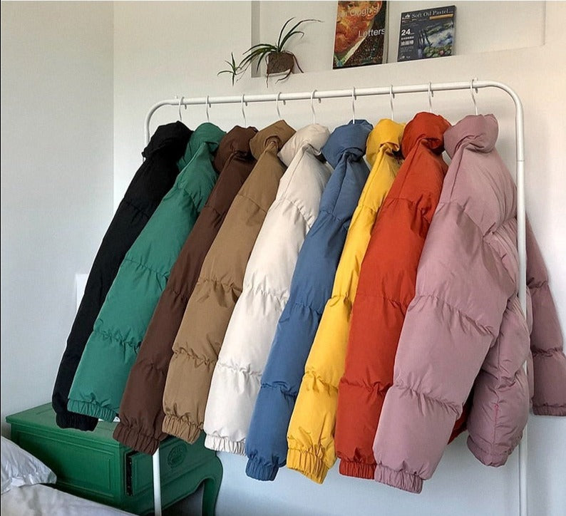 Men Colorful Bubble Coat Winter Jacket Mens Streetwear Hip Hop Parka Korean Black Clothes Puffer Jackets