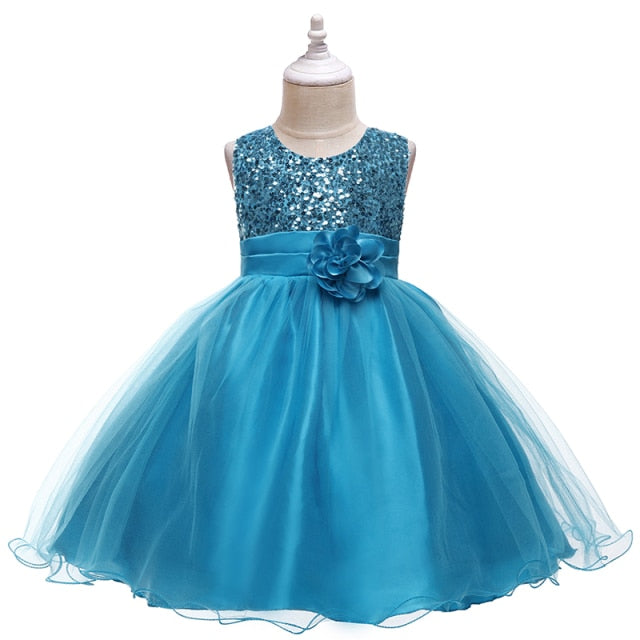 Christmas Children Dress Pearls Princess Dress Flower Girls Wedding Dress Kids Dresses 3-10 Years Halloween Girls Party Dress