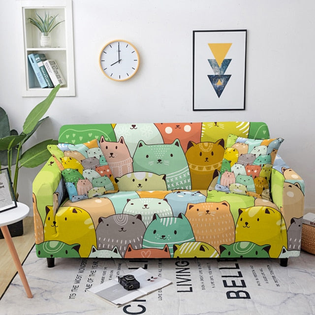 Elastic Sofa Cover Cartoon Animal Printed Sofa Slipcover Corner Sofa Cover for Living Room Couch Cover for sofas Sofa Protector