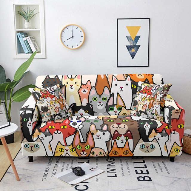 Elastic Sofa Cover Cartoon Animal Printed Sofa Slipcover Corner Sofa Cover for Living Room Couch Cover for sofas Sofa Protector