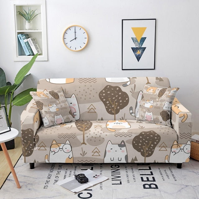 Elastic Sofa Cover Cartoon Animal Printed Sofa Slipcover Corner Sofa Cover for Living Room Couch Cover for sofas Sofa Protector