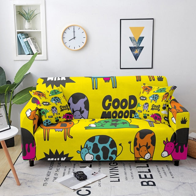 Elastic Sofa Cover Cartoon Animal Printed Sofa Slipcover Corner Sofa Cover for Living Room Couch Cover for sofas Sofa Protector